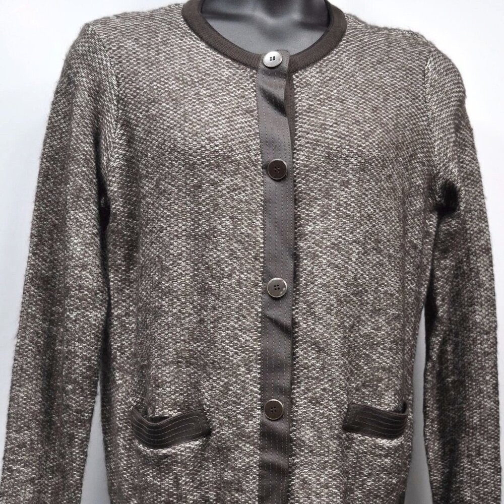 Jones New York Brown Front Snap Button Cardigan Sweater Size 0X